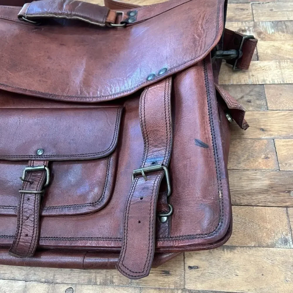 Brown Leather Messenger Bag 18